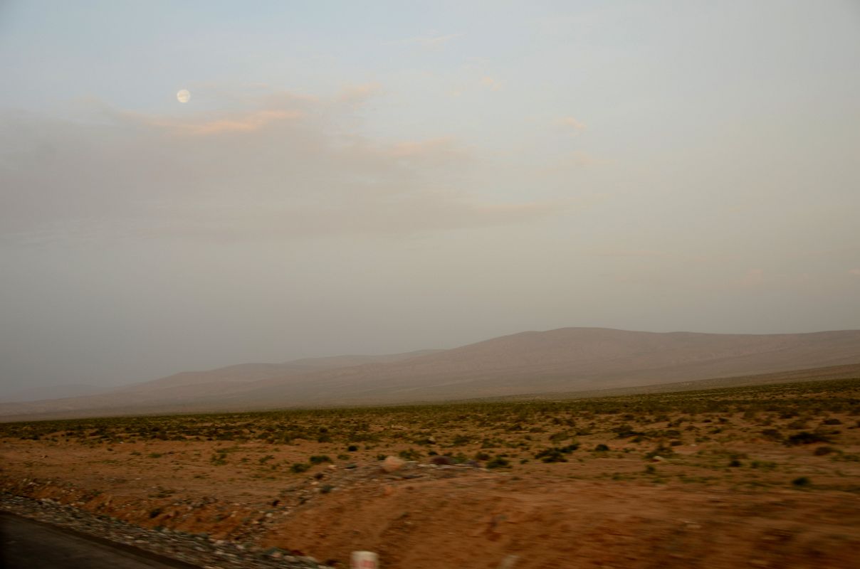 03 Moon Over Hills From Highway 219 Just After Leaving Karghilik Yecheng